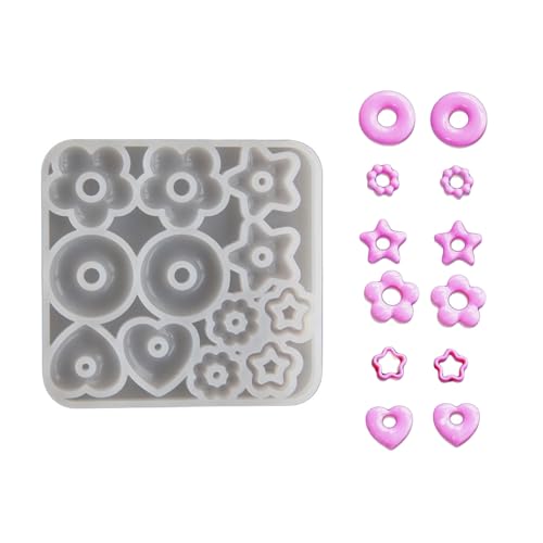amangul Silikon-Schlüsselanhänger-Formen, Harz, Schmuck, Herz, Stern, Blume, Ohrringe, Epoxidharz, Zubehör für die Herstellung von Zubehör von amangul
