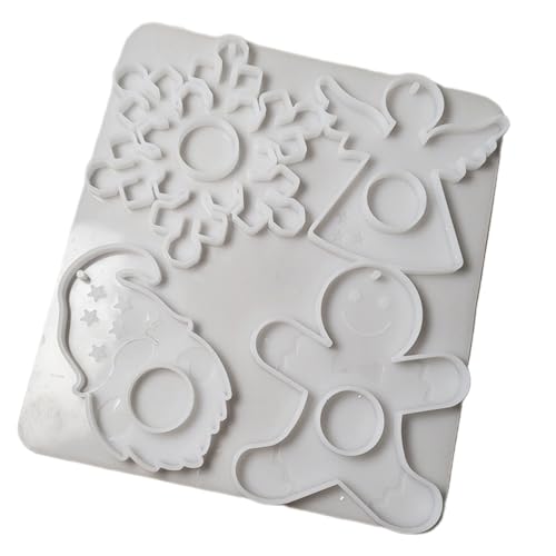 amangul Silikon-Weihnachtsdekorationsform-Set, handgefertigte Weihnachtsdekoration, Silikonformen zum Basteln, hängende Ornamente, Charms von amangul
