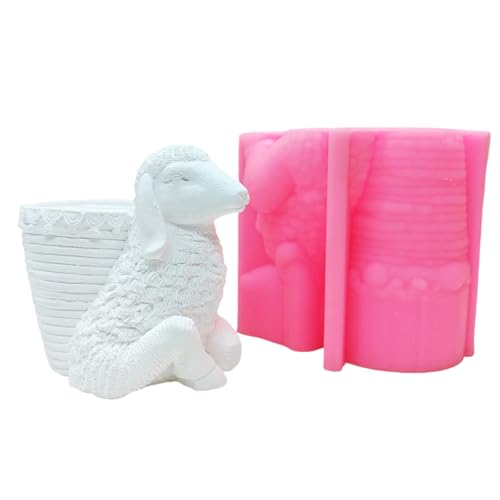 amangul Silikonform für Beton, Gips, Kaktus, Vase, unverwechselbare Cartoon-Schafe, Silikonform für Töpfe und Schreibtischzubehör amangul Silikonform für Beton, Gips, Kaktus, Vase, unverwechselbare Cartoon-Schafe, Silikonform für Töpfe und Schreibtischzubehör von amangul