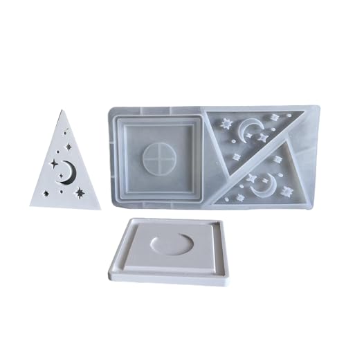 amangul Silikonform für Kerzenständer aus Gips, Kerzenbasis, Pyramidenform, Kerzenhalter, Ornament, Heimdekoration, Form (Sternpyramide) von amangul