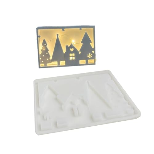 amangul Silikonform für Weihnachtsbaum, Lichterrahmen, Heimdekoration, tragbar, wiederverwendbar und stabil für festliche Ornamente (A) von amangul