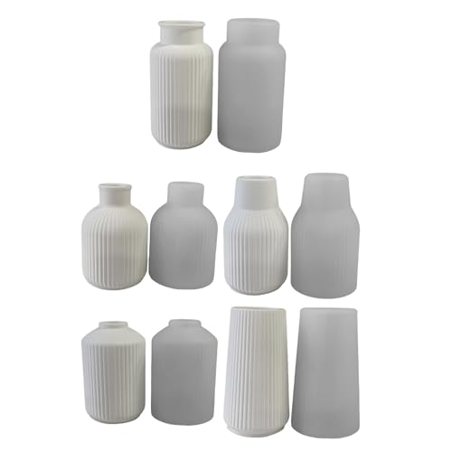 amangul Stabile Silikon-Vasenformen-Set, Zubehör für Harz, Gips, Bastelbedarf, Blumentöpfe, zur Herstellung von Blumentöpfen, Heimdekoration (Set B) von amangul