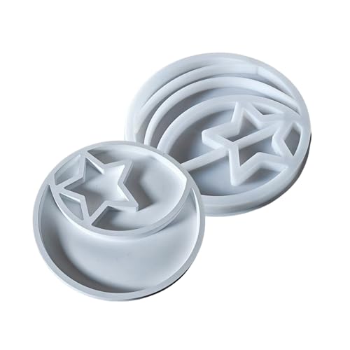 amangul Stabile Silikonform mit Stern und Mond, rundes Tablett, Heimzubehör für Bastelbedarf und kreative Aufbewahrungslösung amangul Stabile Silikonform mit Stern und Mond, rundes Tablett, Heimzubehör für Bastelbedarf und kreative Aufbewahrungslösung von amangul