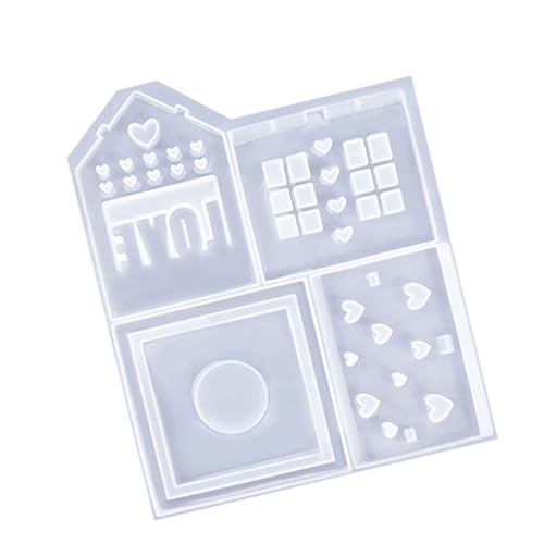 amangul Stabiles Silikon-Weihnachtshausform-Set, Zubehör, tragbar, für Bastelbedarf, hochtemperaturbeständig, leicht zu entformen (Love Christmas House) von amangul
