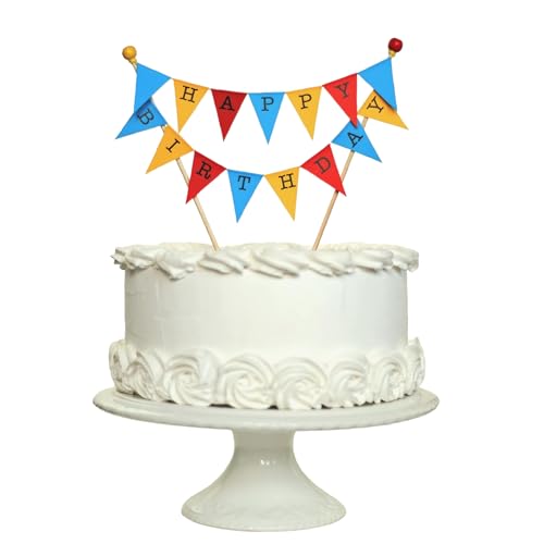 Amazing Buntings, Happy Birthday Cake Topper, Gelb, Rot, Blaue Wimpelkette Flaggen Banner, Vollständig montierte Party Dekoration mit Lebensmittelqualität Stangen, Groß Amazing Buntings, Happy Birthday Cake Topper, Gelb, Rot, Blaue Wimpelkette Flaggen Banner, Vollständig montierte Party Dekoration mit Lebensmittelqualität Stangen, Groß von amazing buntings