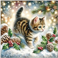 Serviette "Cute Cat In The Snow" von ambiente