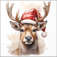 Serviette "Deer With Santa Hat" von ambiente