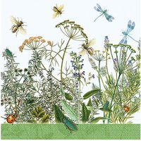 Serviette "Feldblumen und Insekten" - 20 Stück von Grün