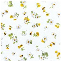 Serviette "Gänseblümchen und Bienen" - 20 Stück von Weiß