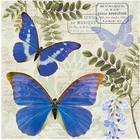 Serviette "Nostalgie Schmetterlinge" - 20 Stück von Blau