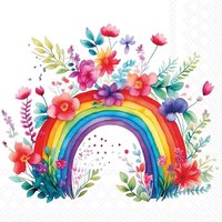 Serviette "Rainbow with Flowers" von ambiente
