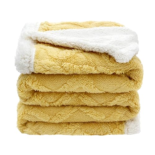 Sherpa-Fleece-Überwurfdecke, flauschig, flauschig, weich, warm, dick, solide Decken für Erwachsene, Kinder, Babys, 100 x 150 cm große Plüschdecke aus doppeltem Samtstoff für Schlafsofa und Couch von amo nenes