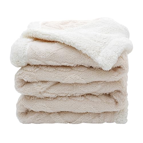 Sherpa-Fleece-Überwurfdecke, flauschig, flauschig, weich, warm, dick, solide Decken für Erwachsene, Kinder, Babys, 100 x 150 cm große Plüschdecke aus doppeltem Samtstoff für Schlafsofa und Couch von amo nenes