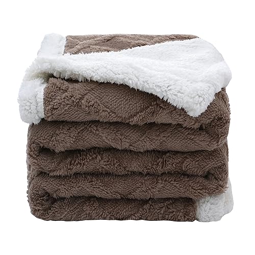 Sherpa-Fleece-Überwurfdecke, flauschig, flauschig, weich, warm, dick, solide Decken für Erwachsene, Kinder, Babys, 150 x 200 cm große Plüschdecke aus doppeltem Samtstoff für Schlafsofa und Couch von amo nenes