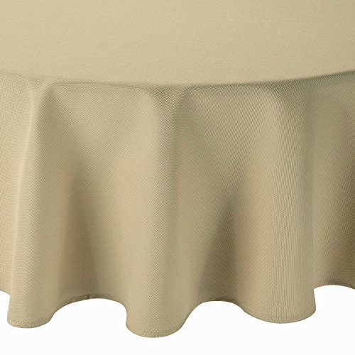 amp-artshop Tafeldecke Brilliant Leinenoptik Oval 135x180 cm Beige Sand Natur- Farbe wählbar mit Fleckschutz - (Br_O135x180Beige) von amp-artshop