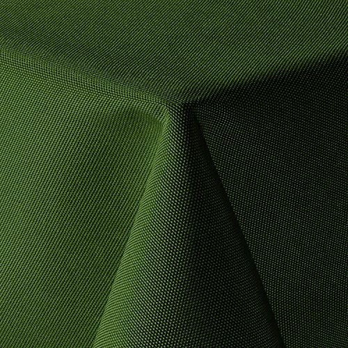 amp-artshop Tischdecke Leinen Optik Eckig 130x130 cm Dunkelgrün Grün - Farbe , Form & Größe wählbar mit Lotus Effekt - (E130x130DGrün) von amp-artshop