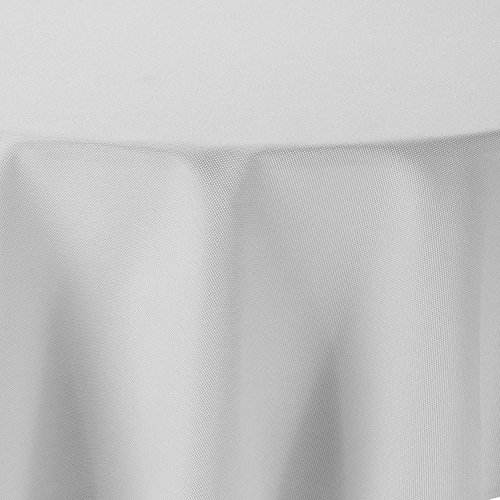 amp-artshop Tischdecke Leinen Optik Rund 140 cm Weiss - Farbe, Form & Größe wählbar mit Lotus Effekt - (R140Weiss) von amp-artshop