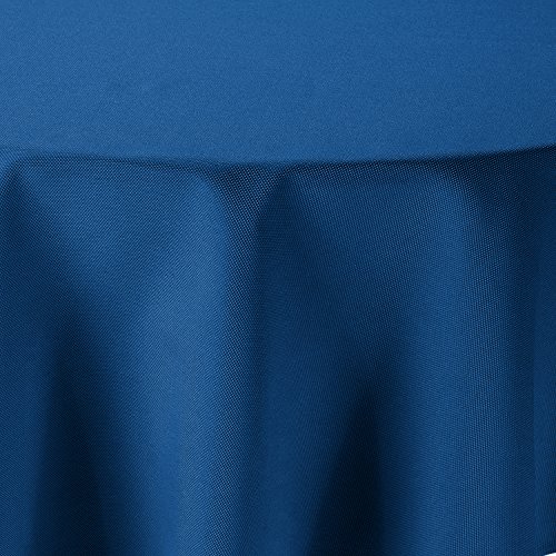 amp-artshop Tischdecke Leinen Optik Rund 220 cm Blau - Farbe, Form & Größe wählbar mit Lotus Effekt - (R220Blau) von amp-artshop