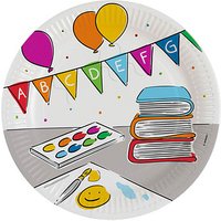 amscan® Einweg-Teller Schulstart ABC mehrfarbig 23,0 x 23,0 cm, 8 St. von amscan®