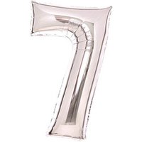 amscan® Folienballon Medium, Zahl 7 silber, 1 St. von amscan®