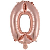 amscan® Folienballon Mini, Zahl 0 rosé, 1 St. von amscan®