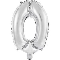 amscan® Folienballon Mini, Zahl 0 silber, 1 St. von amscan®