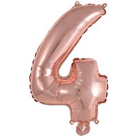 amscan® Folienballon Mini, Zahl 4 rosé, 1 St. von amscan®