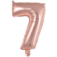 amscan® Folienballon Mini, Zahl 7 rosé, 1 St. von amscan®