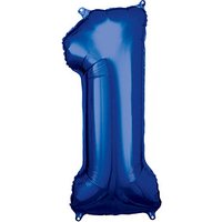 amscan® Folienballon Zahl 1 blau, 1 St. von amscan®