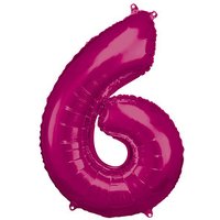amscan® Folienballon Zahl 6 pink, 1 St. von amscan®