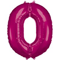 amscan® Folienballon Zahl 0 pink, 1 St. von amscan®