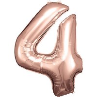 amscan® Folienballon Zahl 4 rosé, 1 St. von amscan®