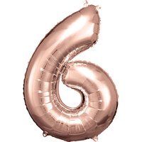 amscan® Folienballon Zahl 6 rosé, 1 St. von amscan®