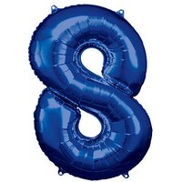 amscan® Folienballon Zahl 8 blau, 1 St. von amscan®