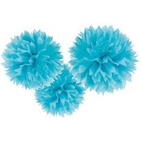 amscan® Pompons blau Fluffy 3 St. von amscan®