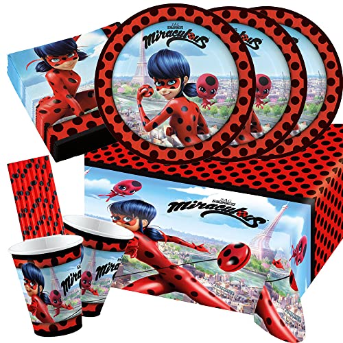 amscan/spielum 45-teiliges Party-Set - Miraculous Ladybug Teller Becher Servietten Tischdecke + Trinkhalme für 8 Kinder amscan/spielum 45-teiliges Party-Set - Miraculous Ladybug Teller Becher Servietten Tischdecke + Trinkhalme für 8 Kinder von amscan/spielum