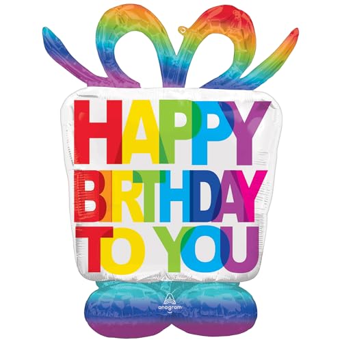 (PKT) Airloonz: Birthday Present Foil Balloon P70 (38"/96cmx 50"/127cm) von amscan