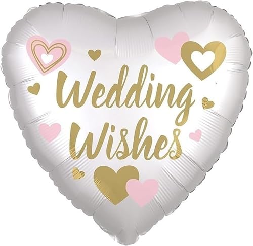 18In Wedding Wishes White Foil Balloon von amscan