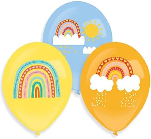 6 Luftballons * RETRO RAINBOW * als Deko für Kindergeburtstag und Regenbogen Mottoparty | Kinder Ballons Party von amscan