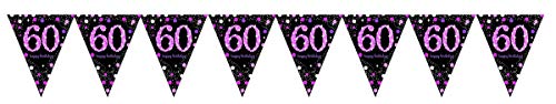 60Th Pink Sparkles Pennant Banner 60Th Pink Sparkles Pennant Banner von amscan