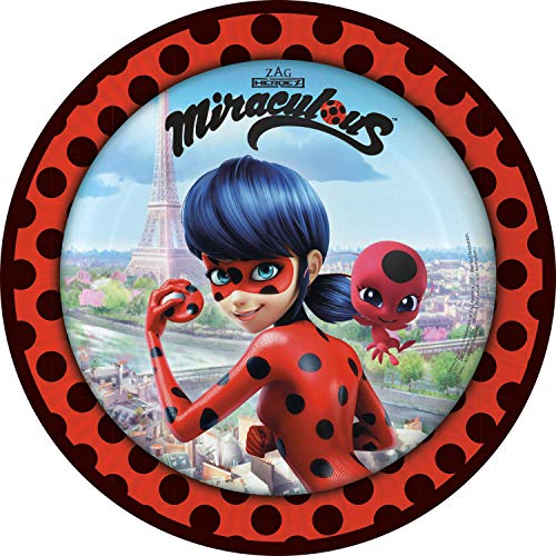 8 Teller * MIRACULOUS * für eine Mottoparty oder Kindergeburtstag // von Amscan // Ladybug Marienkäfer Superheld Party Geburtstag Pappteller Partyteller Plates von amscan