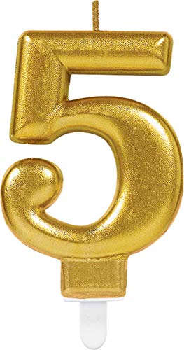 Adult Metallic Gold Candle Number 5 Adult Metallic Gold Candle Number 5 von amscan