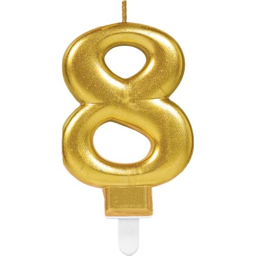 Adult Metallic Gold Candle Number 8 Adult Metallic Gold Candle Number 8 von amscan