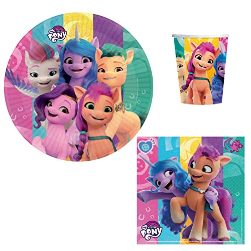 Amscan 10139763DY - Partygeschirr My Little Pony, Servietten, Teller, Becher, Kindergeburtstag von amscan