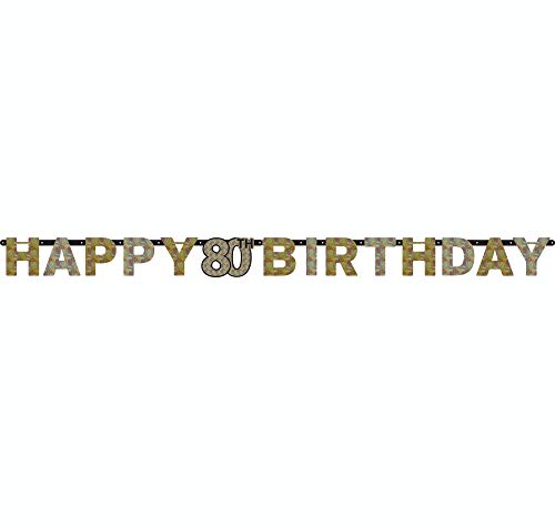 Amscan 121965 - Partykette 80 Sparkling Celebration - Gold Folie 213 x 16,2 cm, Girlande, Banner Amscan 121965 - Partykette 80 Sparkling Celebration - Gold Folie 213 x 16,2 cm, Girlande, Banner von amscan