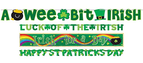 Amscan 129132 - 4 Partyketten St. Patrick's Day Papier / Folie 234,6 cm / 164,5 cm / 152,4 cm / 76,2 cm, Girland, Banner Amscan 129132 - 4 Partyketten St. Patrick's Day Papier / Folie 234,6 cm / 164,5 cm / 152,4 cm / 76,2 cm, Girland, Banner von amscan