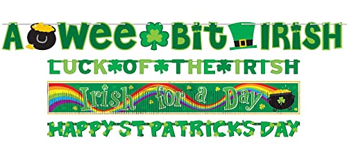 Amscan 129132 - 4 Partyketten St. Patrick's Day Papier / Folie 234,6 cm / 164,5 cm / 152,4 cm / 76,2 cm, Girland, Banner von amscan