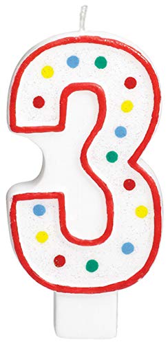 Amscan 177783 - Zahlenkerze, Weiß und Punkte, Höhe circa 13,3 cm, Geburtstag, Kuchen-Kerze Amscan 177783 - Zahlenkerze, Weiß und Punkte, Höhe circa 13,3 cm, Geburtstag, Kuchen-Kerze von amscan