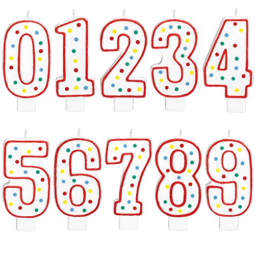 Amscan 177785 - Zahlenkerze 5, Weiß mit Punkte, Höhe 13,3 cm, Geburtstag, Kuchendekoration, Kuchenkerze Amscan 177785 - Zahlenkerze 5, Weiß mit Punkte, Höhe 13,3 cm, Geburtstag, Kuchendekoration, Kuchenkerze von amscan