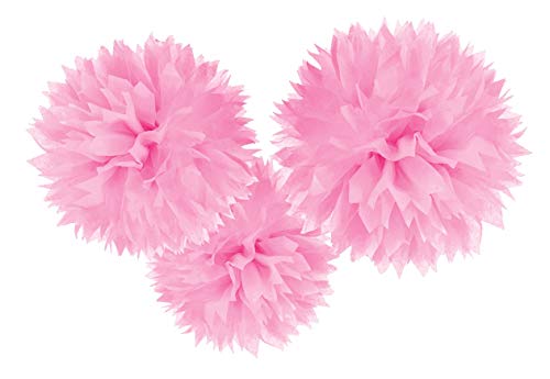 Amscan 18055-109-55 - Fluffy Dekobälle zum Aufhängen, Hellpink, 3 Stück, circa 41 cm, Papier, Hängedekoration Amscan 18055-109-55 - Fluffy Dekobälle zum Aufhängen, Hellpink, 3 Stück, circa 41 cm, Papier, Hängedekoration von amscan
